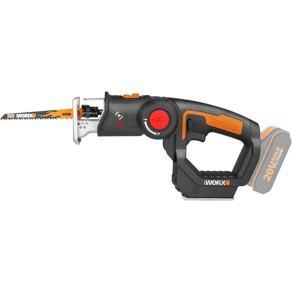 WORX WX550.9 20Volt Profesyonel Dekupaj ve Tilki Kuyruğu Testere (Akü Dahil Değildir) - Resim 3