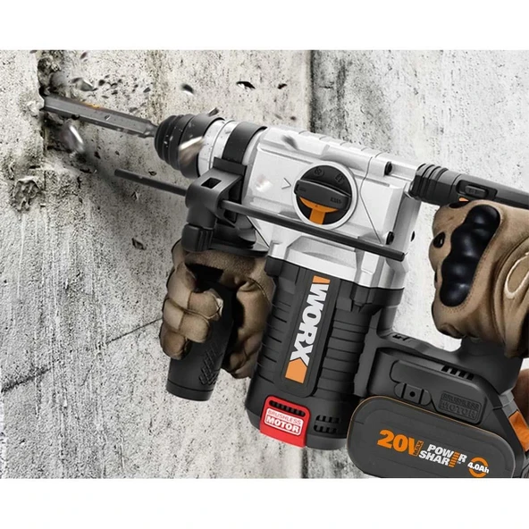 WORX WX380.9 20Volt 2.2J Profesyonel SDS-Plus Pnömatik Kırıcı/Delici (Akü Dahil Değildir) - Resim 7