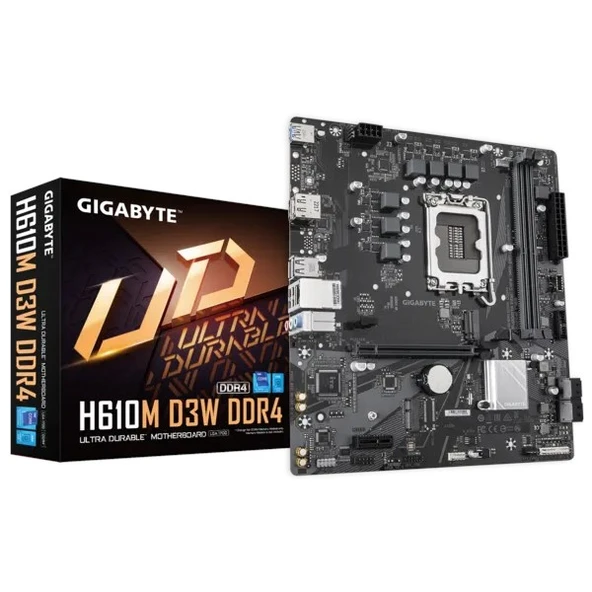 Gigabyte H610M D3W D4 1700P Vga Hdmi Usb3.2 ürün görseli 1