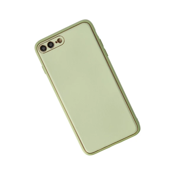 İphone 7 Plus Kılıf Coco Deri Silikon Kapak - Açık Yeşil - Resim 3