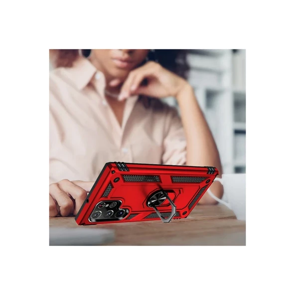 Samsung Galaxy A14 4g Kılıf Sofya Yüzüklü Silikon Kapak - Rose - Resim 5