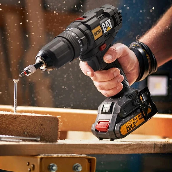 CAT DX155.1 18Volt/2.0Ah Li-ion Çift Akülü Profesyonel Şarjlı Darbeli Matkap - Resim 6