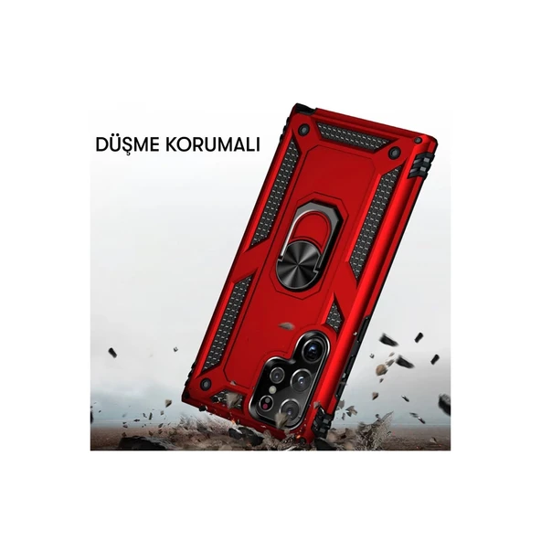 Samsung Galaxy A14 4g Kılıf Sofya Yüzüklü Silikon Kapak - Rose - Resim 3