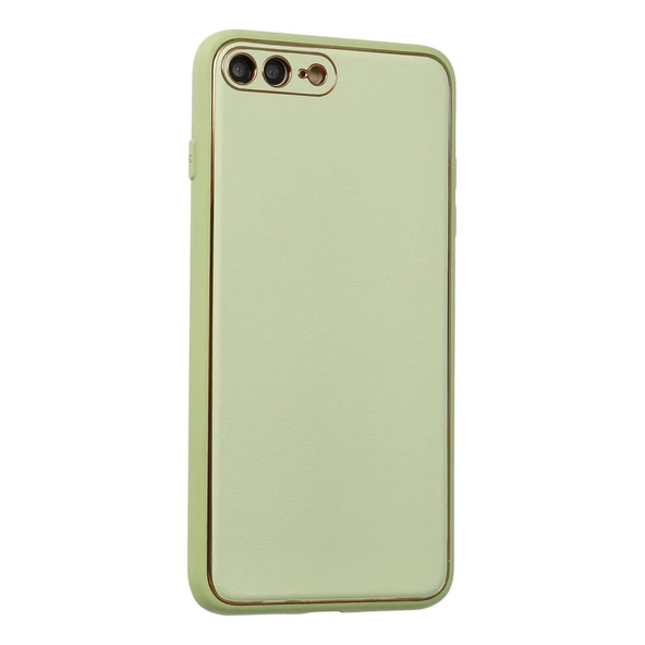 İphone 7 Plus Kılıf Coco Deri Silikon Kapak - Açık Yeşil - Resim 2