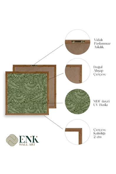 Yaprak Ahşap Çerçeveli Tablo - Resim 4