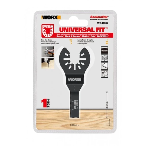 WORX WA4985 Çok Amaçlı Raspalama Makinası İçin 10x30mm Ahşap, Fiberglas, PVC Universal Hassas Kesme Bıçağı - Resim 6
