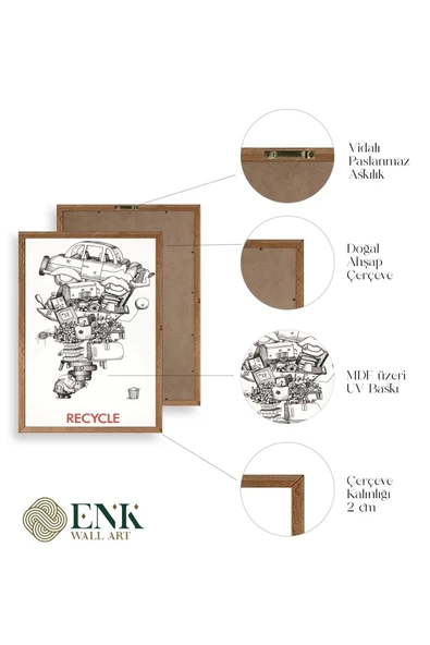 Recycle Ahşap Çerçeveli Tablo - Resim 4