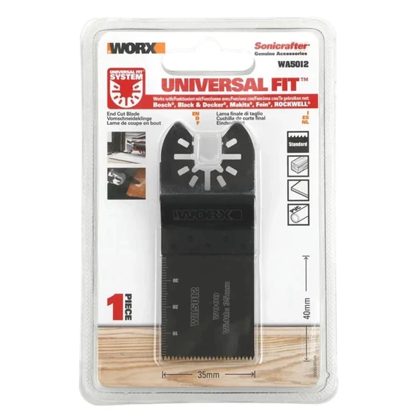 WORX WA5012 Çok Amaçlı Raspalama Makinası İçin 35x40mm Ahşap, Fiberglas, PVC Universal Kesme Bıçağı - Resim 7