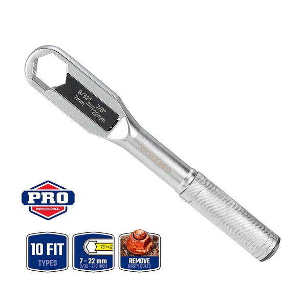 WORKPRO WP272015 7/22mm CR-V Üniversal Ayarlanabilir Anahtar ürün görseli 1