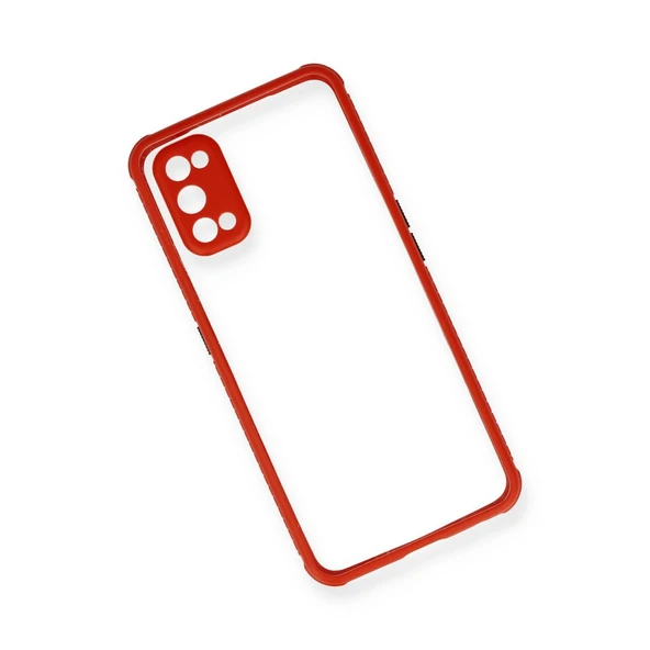 Realme 7 Pro Kılıf Miami Şeffaf Silikon - Kırmızı - Resim 3