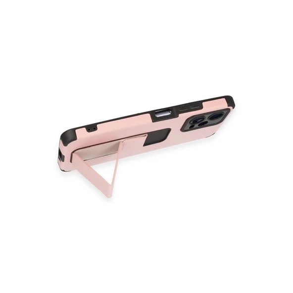 Xiaomi Poco X5 5g Kılıf Mega Standlı Silikon - Pudra - Resim 5