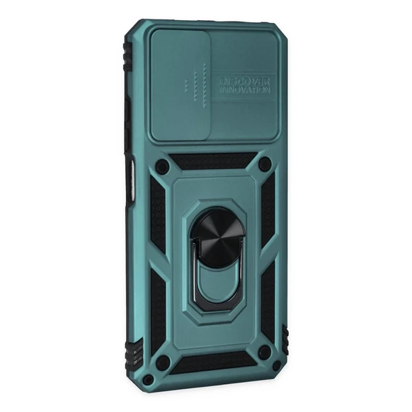 Xiaomi Redmi Note 11 Kılıf Pars Lens Yüzüklü Silikon - Yeşil - Resim 2