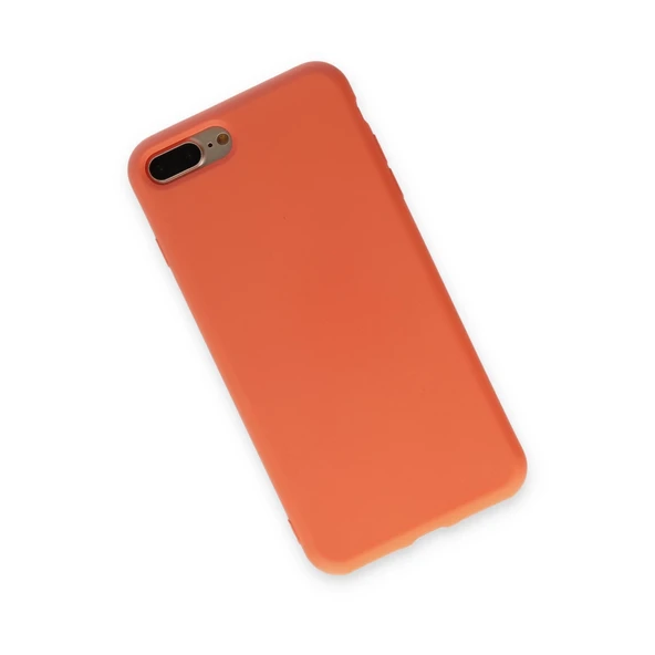 İphone 7 Plus Kılıf Nano İçi Kadife Silikon - Turuncu - Resim 3