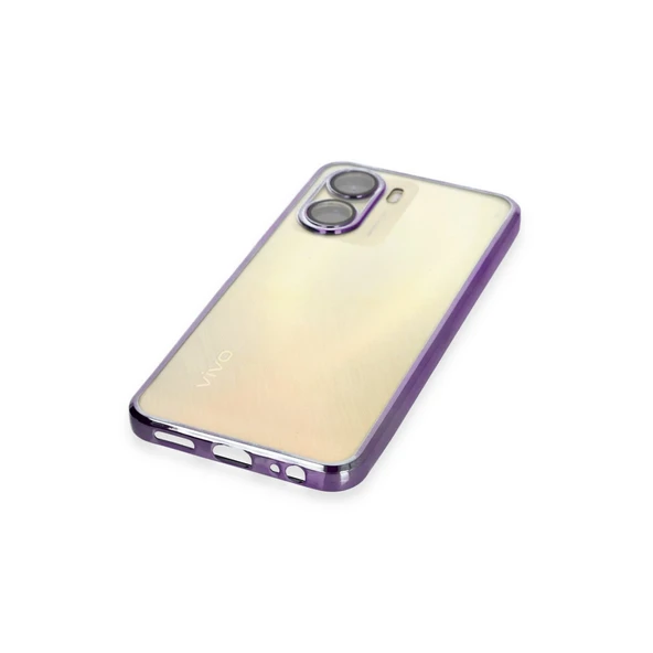 Vivo Y16 Kılıf Razer Lensli Silikon - Mor - Resim 4