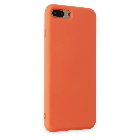 İphone 7 Plus Kılıf Nano İçi Kadife Silikon - Turuncu - Resim 2