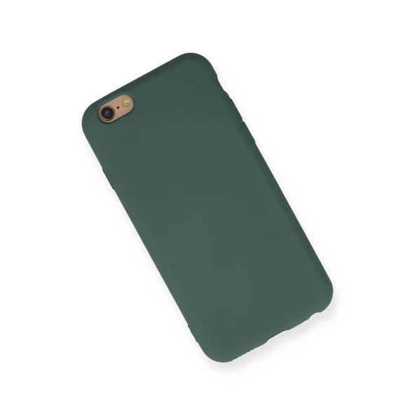 İphone 6 Kılıf Nano İçi Kadife Silikon - Koyu Yeşil - Resim 2