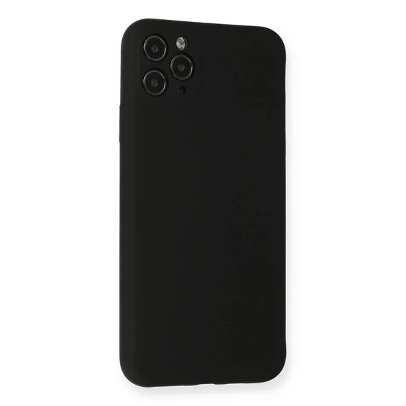 İphone 11 Pro Max Kılıf Nano İçi Kadife Silikon - Siyah - Resim 3