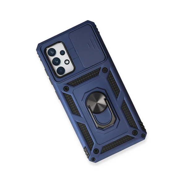 Samsung Galaxy A73 5g Kılıf Pars Lens Yüzüklü Silikon - Lacivert - Resim 3