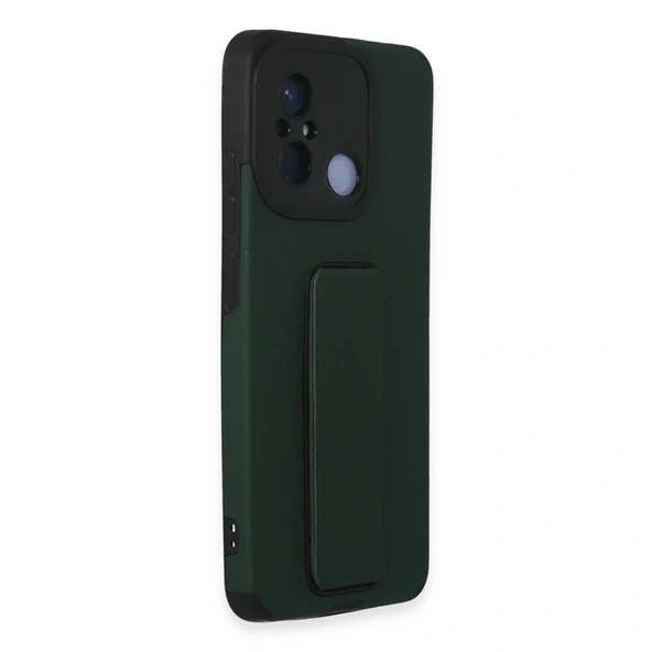 Xiaomi Redmi 12c Kılıf Mega Standlı Silikon - Yeşil - Resim 2