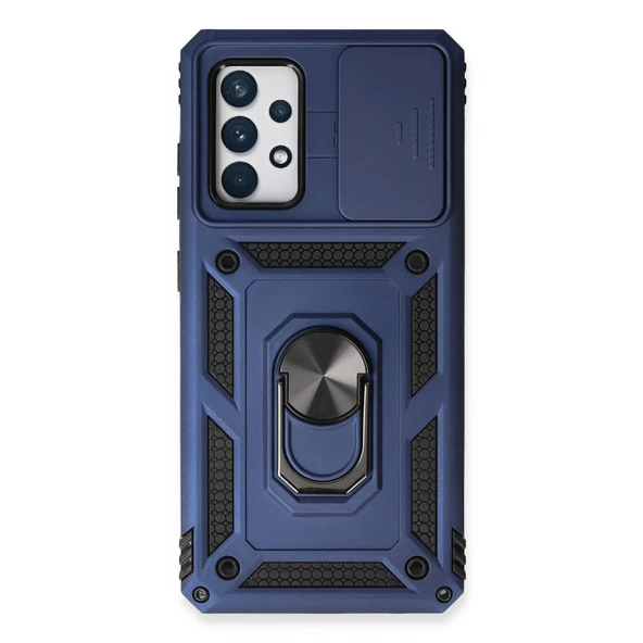 Samsung Galaxy A73 5g Kılıf Pars Lens Yüzüklü Silikon - Lacivert ürün görseli 1