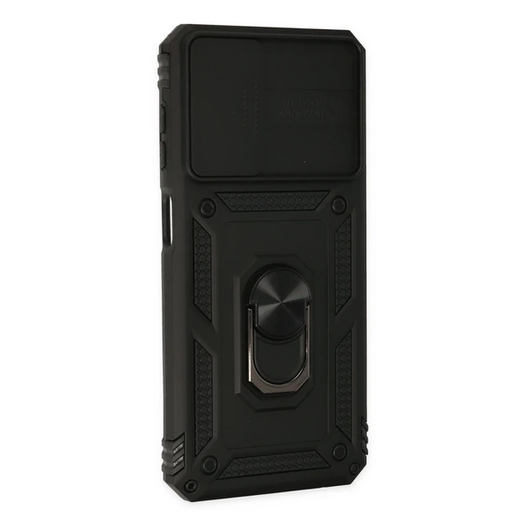 Samsung Galaxy A23 4g Kılıf Pars Lens Yüzüklü Silikon - Siyah - Resim 2