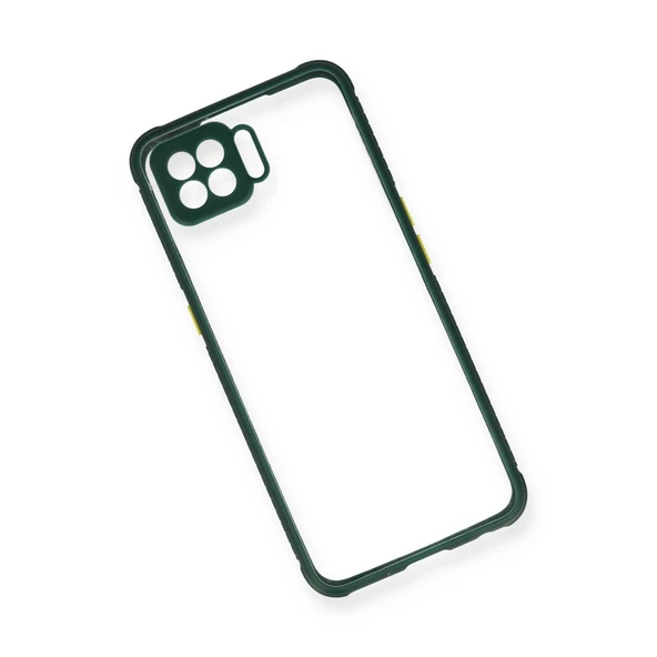 Oppo A73 Kılıf Miami Şeffaf Silikon - Koyu Yeşil - Resim 3