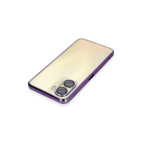 Vivo Y16 Kılıf Razer Lensli Silikon - Mor - Resim 3