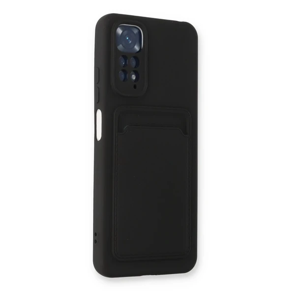 Xiaomi Redmi Note 11 Kılıf Kelvin Kartvizitli Silikon - Siyah - Resim 3