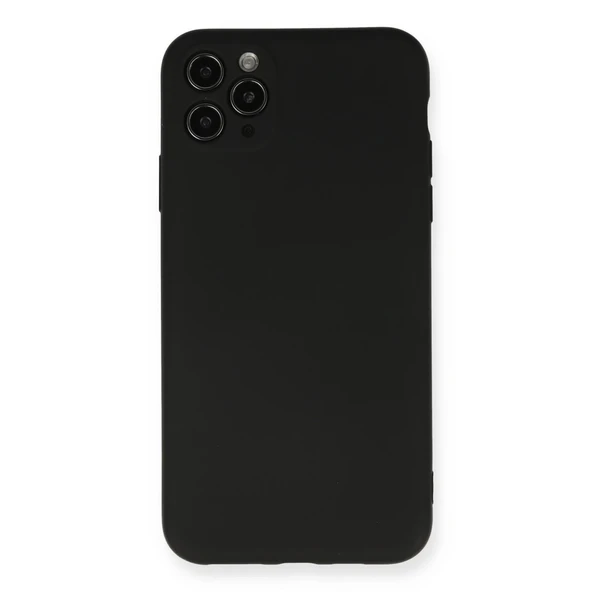 İphone 11 Pro Max Kılıf Nano İçi Kadife Silikon - Siyah ürün görseli 1