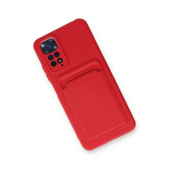 Xiaomi Redmi Note 11s Kılıf Kelvin Kartvizitli Silikon - Kırmızı - Resim 3