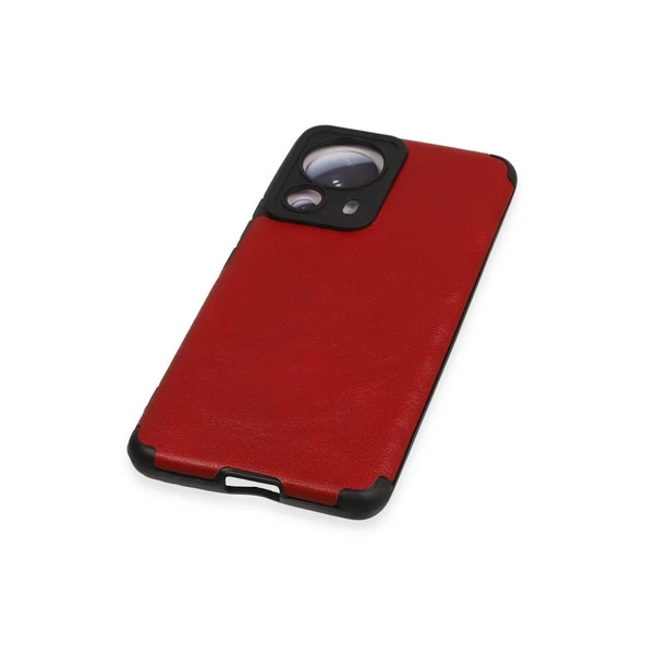 Xiaomi Mi 13 Lite Kılıf Loop Deri Silikon - Kırmızı - Resim 4