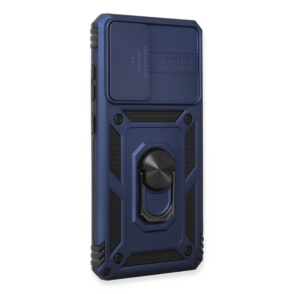 Samsung Galaxy A73 5g Kılıf Pars Lens Yüzüklü Silikon - Lacivert - Resim 2