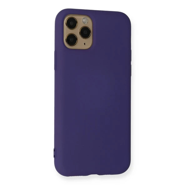 İphone 11 Pro Max Kılıf Nano İçi Kadife Silikon - Mor - Resim 3