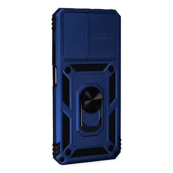 Xiaomi Redmi Note 11 Kılıf Pars Lens Yüzüklü Silikon - Lacivert - Resim 2