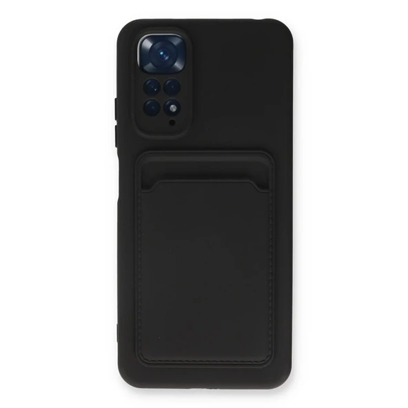 Xiaomi Redmi Note 11 Kılıf Kelvin Kartvizitli Silikon - Siyah ürün görseli 1