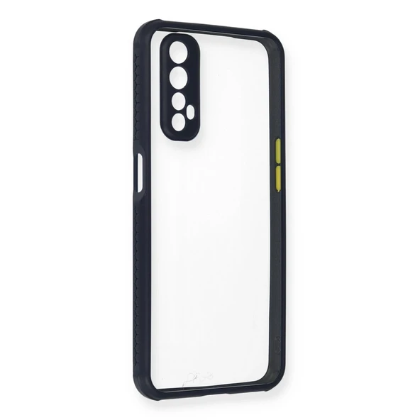 Realme 7 Kılıf Miami Şeffaf Silikon - Lacivert ürün görseli 1