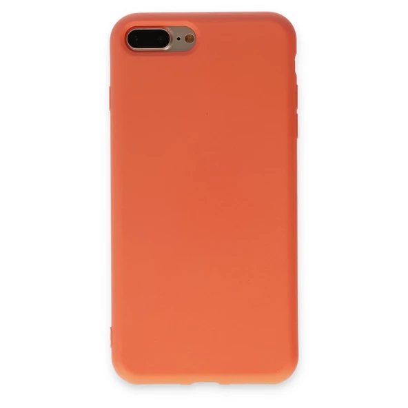 İphone 7 Plus Kılıf Nano İçi Kadife Silikon - Turuncu ürün görseli 1