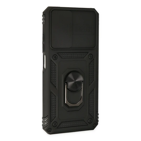 Xiaomi Redmi Note 11 Kılıf Pars Lens Yüzüklü Silikon - Siyah - Resim 3