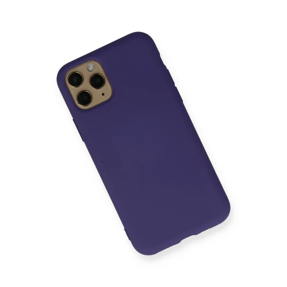 İphone 11 Pro Max Kılıf Nano İçi Kadife Silikon - Mor - Resim 2