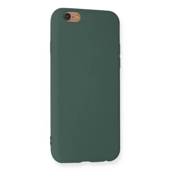 İphone 6 Kılıf Nano İçi Kadife Silikon - Koyu Yeşil - Resim 3
