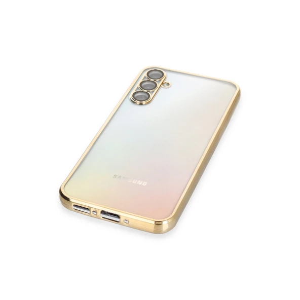 Samsung Galaxy A54 5g Kılıf Razer Lensli Silikon - Gold - Resim 4