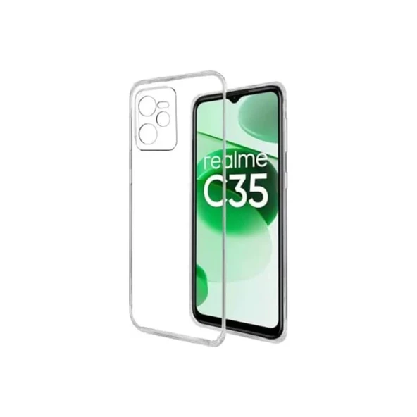 Realme C35 Kılıf Lüx Şeffaf Silikon - Resim 2