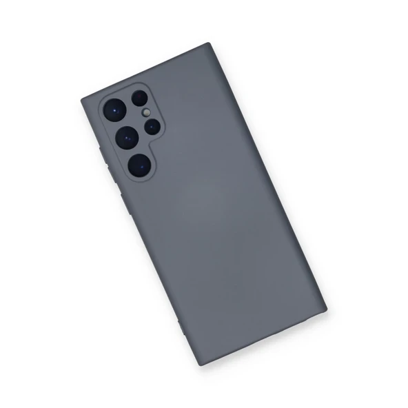 Samsung Galaxy S22 Ultra Kılıf Nano İçi Kadife Silikon - Gri - Resim 3