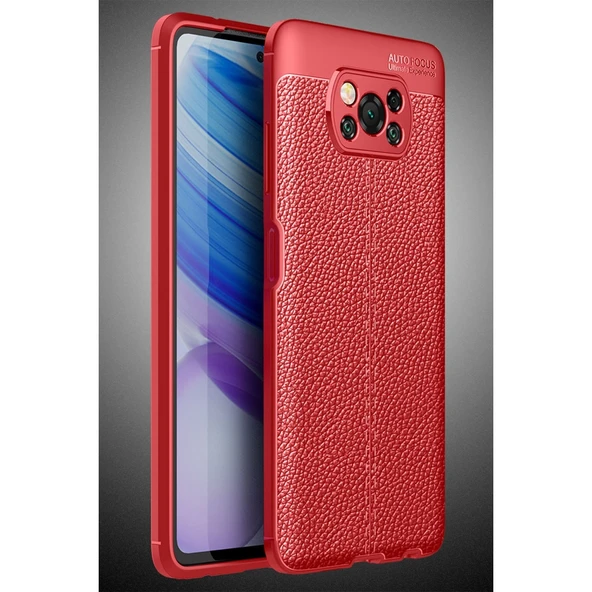 Xiaomi Pocophone X3 Kılıf Auto Focus Kapak - Kırmızı - Resim 2