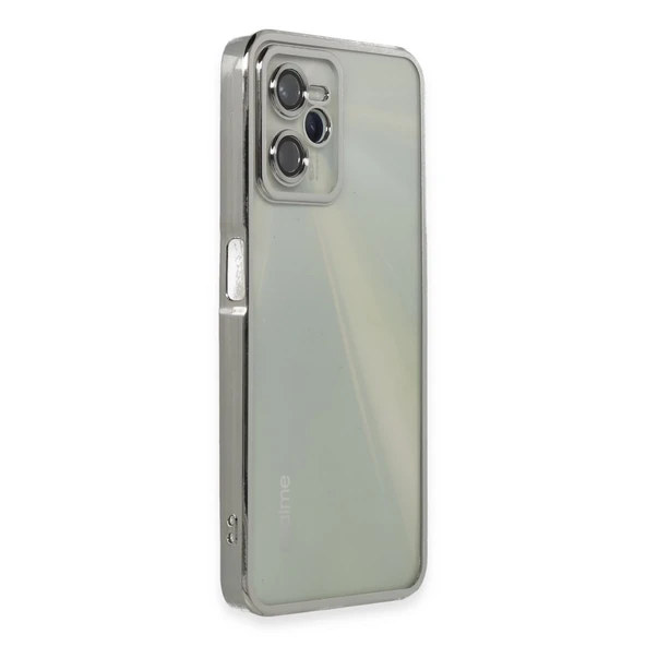 Realme C35 Kılıf Razer Lensli Silikon - Gümüş - Resim 2