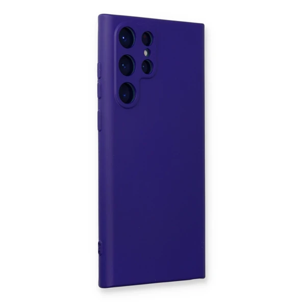 Samsung Galaxy S22 Ultra Kılıf Nano İçi Kadife Silikon - Mor - Resim 2