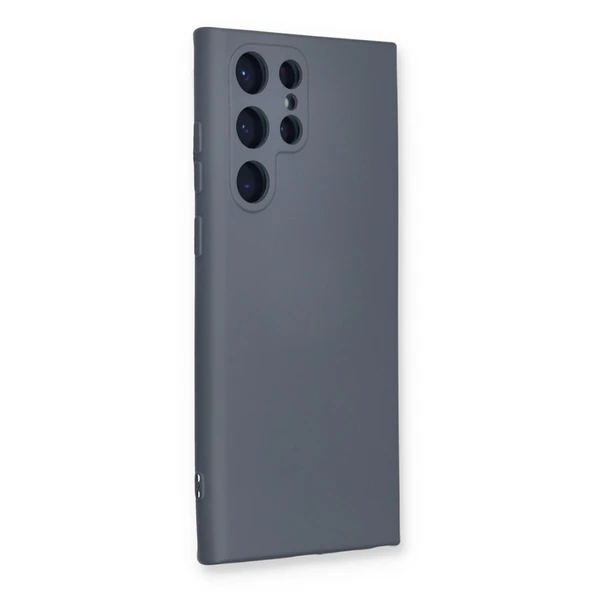 Samsung Galaxy S22 Ultra Kılıf Nano İçi Kadife Silikon - Gri - Resim 2