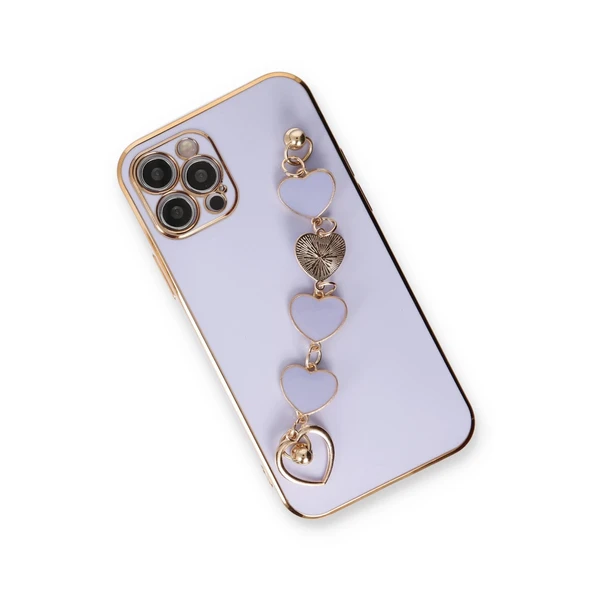 İphone 12 Pro Max Kılıf Esila Silikon - Lila - Resim 3