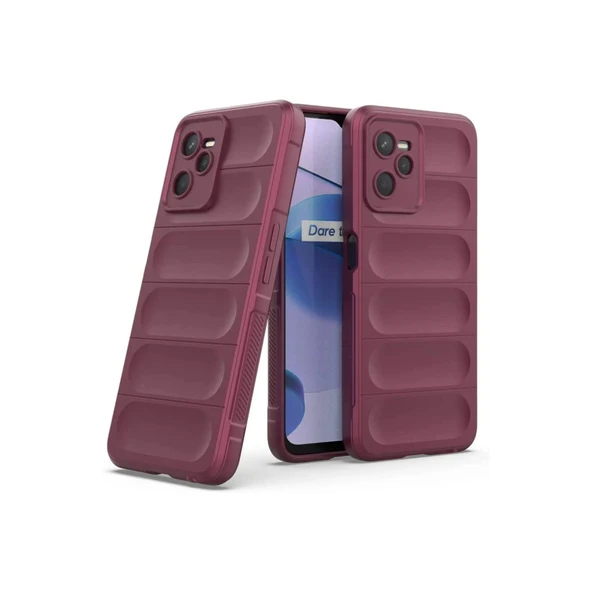 Realme C35 Kılıf Optimum Silikon - Bordo - Resim 2