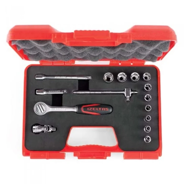 İzeltaş 1107006015 1/4" Altı Köşe Lokma Anahtar Takımı 15 Parça - Resim 2